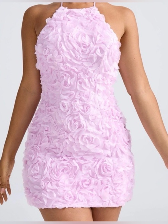 Oh Polly Dresses & Skirts - 🌸NWT OH POLLY PINK APPLIQUÉ FLORAL HALTER DRESS US SIZE 8🌸